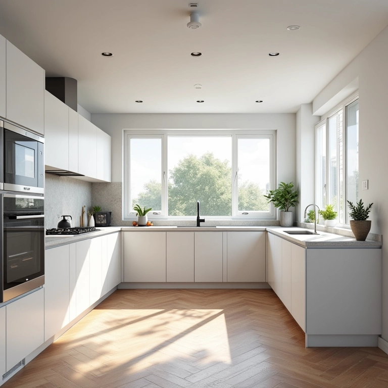 Cozinha de canto moderna valorizando um imóvel.