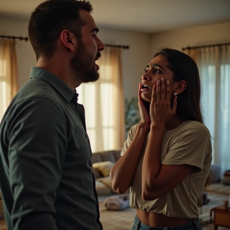 Crise de raiva e discussão em um relacionamento.