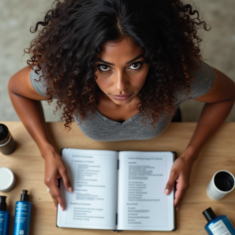 Cronograma capilar com produtos para hidratação, nutrição e reconstrução capilar.