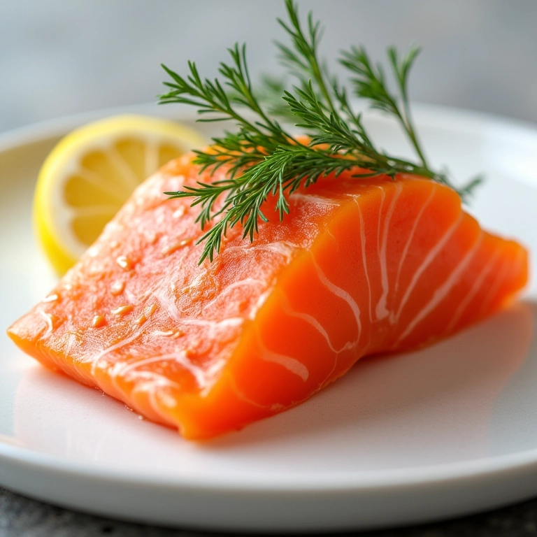 Crudo de salmão com limão siciliano e endro fresco.