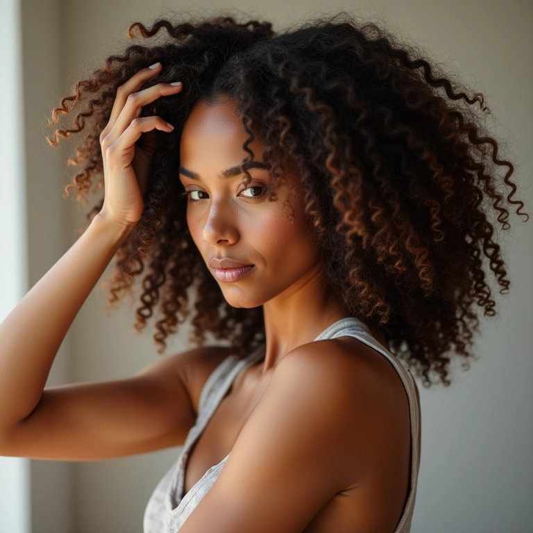 Cuidado ao pentear cabelo cacheado.