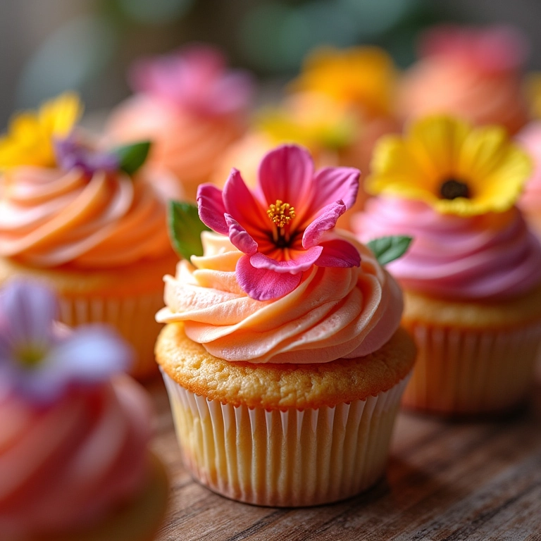 Cupcakes decorados artisticamente como lembrancinhas de 15 anos.