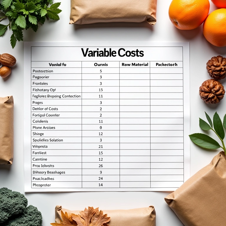 Custos variáveis detalhados em planilha de artesanato.