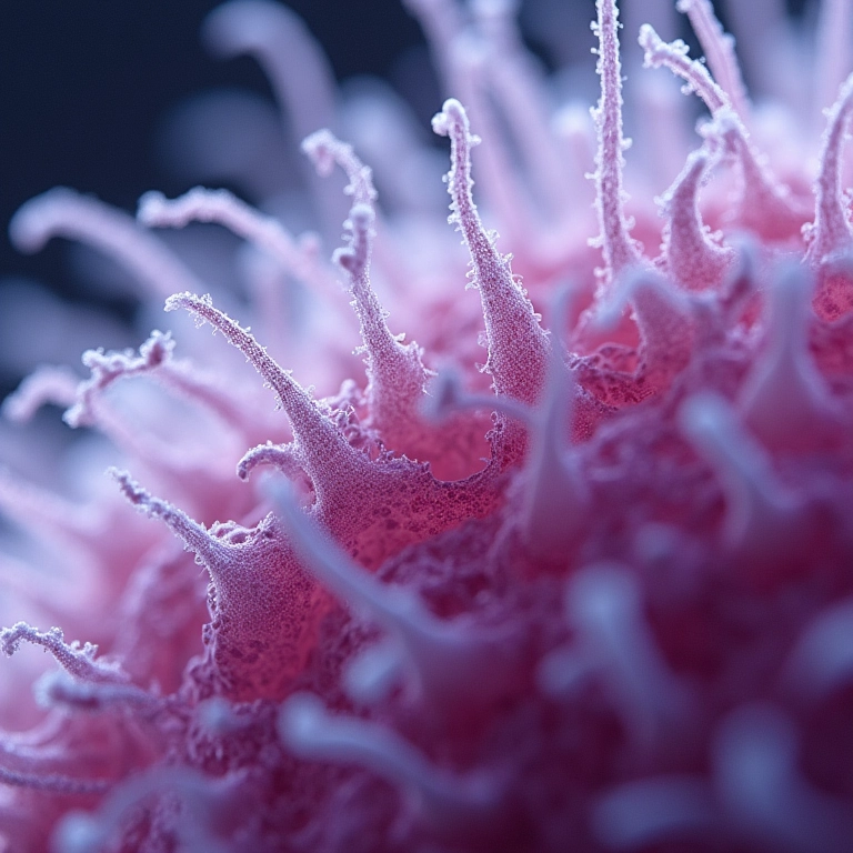 Cutícula capilar severamente danificada vista sob um microscópio.