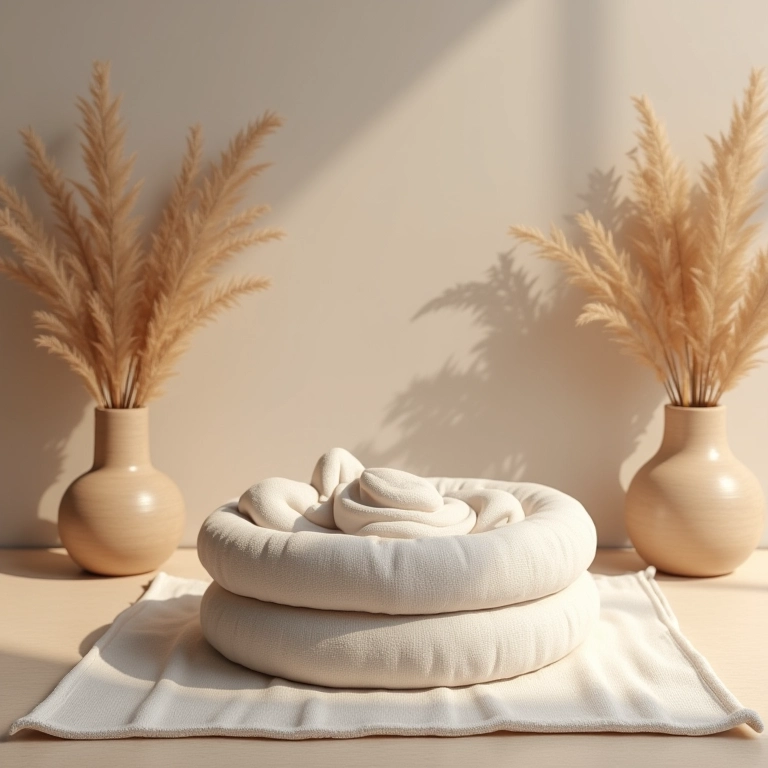 Decoração de batizado em tons neutros com detalhes em madeira.