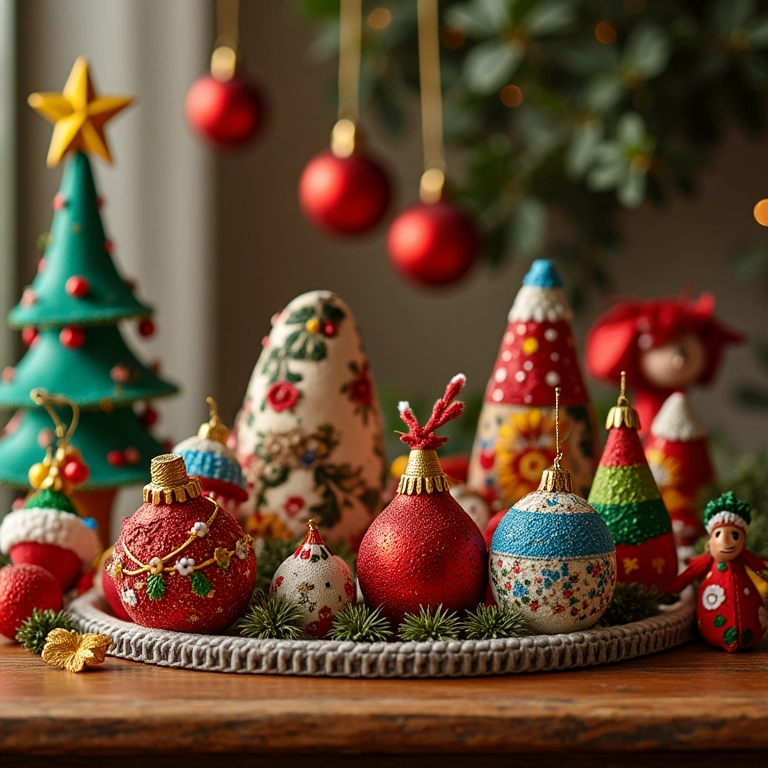 Decorações de Natal DIY com enfeites artesanais e estilo brasileiro.