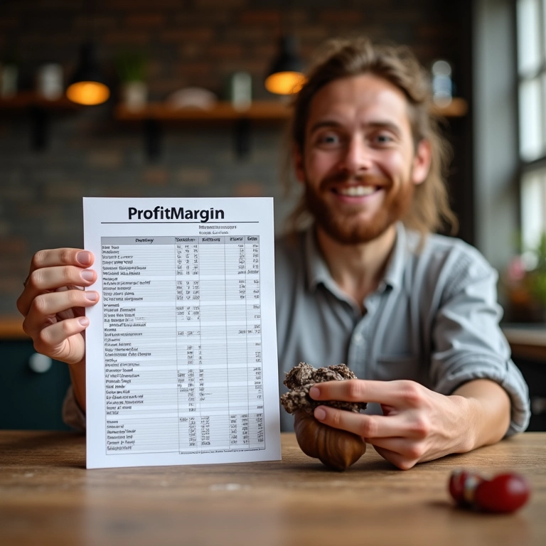 Definindo a margem de lucro na planilha de artesanato.