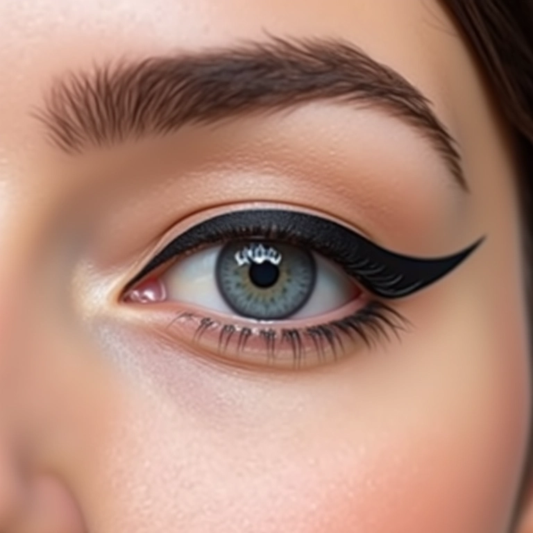 Delineado gatinho ascendente perfeito para olhos caídos.