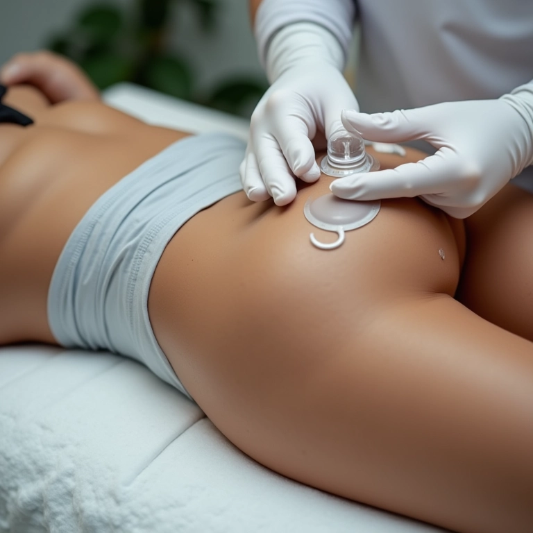 Depilação a laser na virilha completa durante a menstruação.