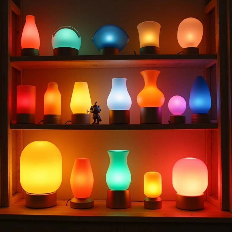 Designs criativos de luminárias de PVC.