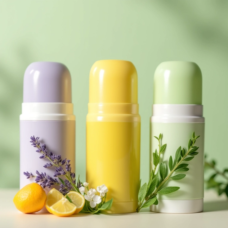 Desodorante natural com diferentes aromas naturais.