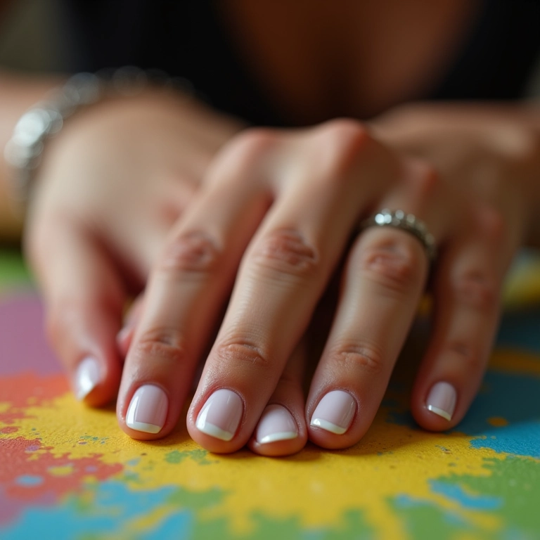 Detalhe das unhas fortes e saudáveis de uma mulher brasileira.