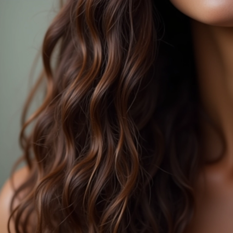 Detalhe de pontas duplas em cabelo castanho longo, mostrando a textura danificada.