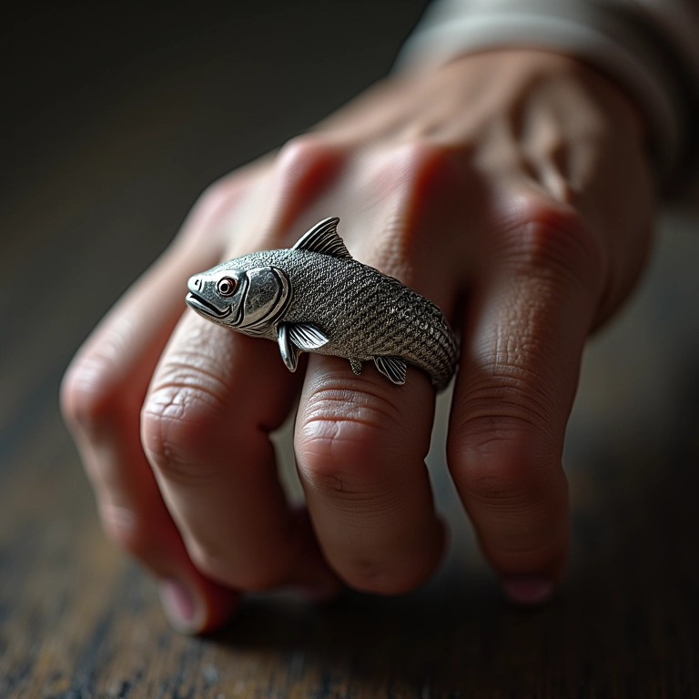 Detalhe do Anel do Pescador, selo de autenticidade do Papa.