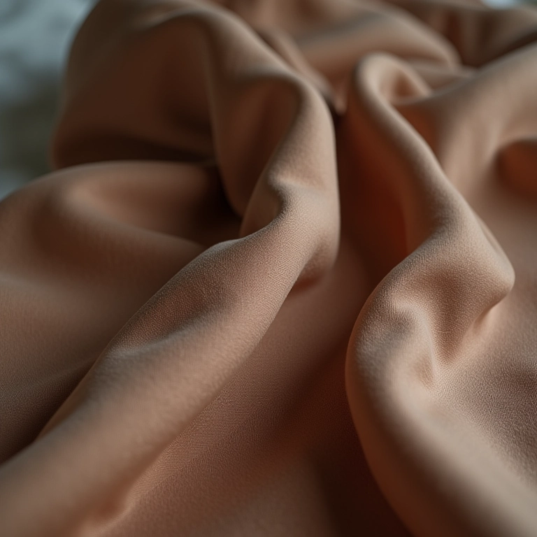 Detalhe do tecido sofisticado de um macacão de alfaiataria.