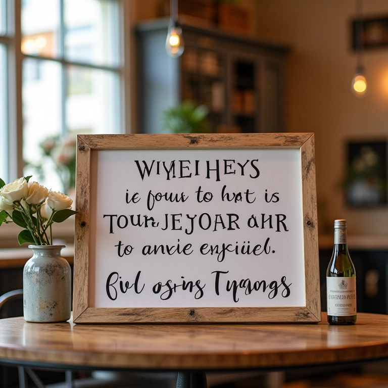 Detalhes personalizados em festa de noivado com fotos e mensagens.