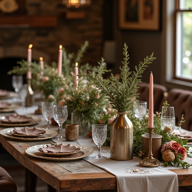 Detalhes vintage e artesanais em decoração de casamento rústico.