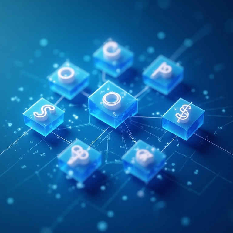 Diagrama blockchain mostrando a transparência das transações financeiras.