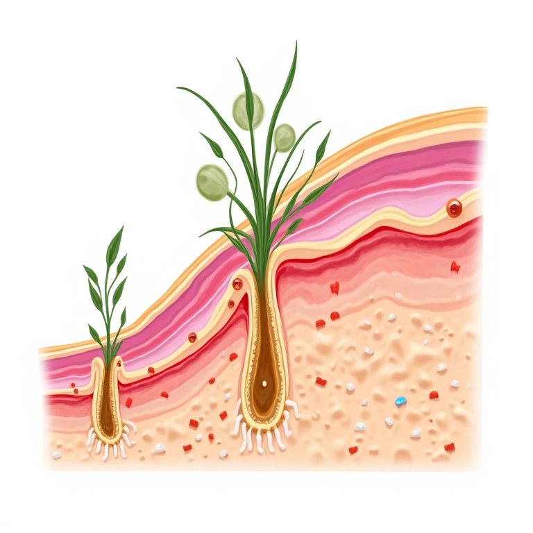 Diagrama do ciclo de crescimento capilar.