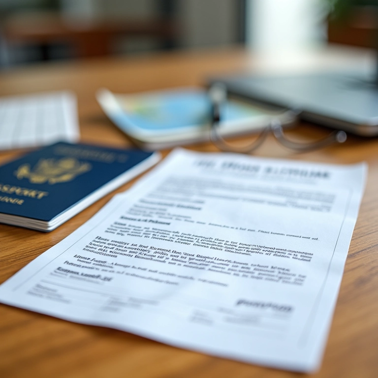 Documentos de viagem essenciais: passaporte, carteira de motorista e contrato de aluguel de carro.