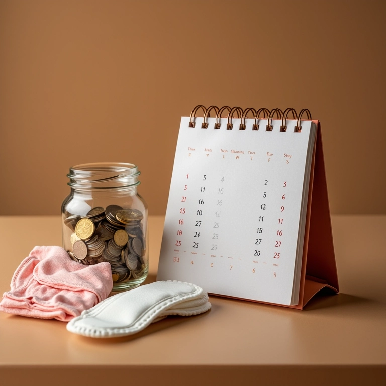 Economia com absorventes de pano.