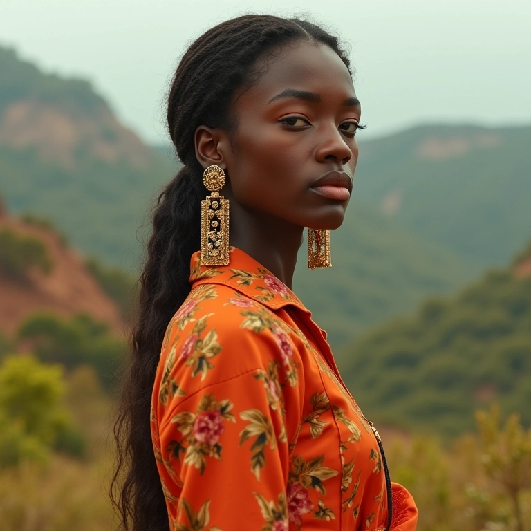 Editorial de moda com modelo usando peças inspiradas em Tom Ford Gucci.