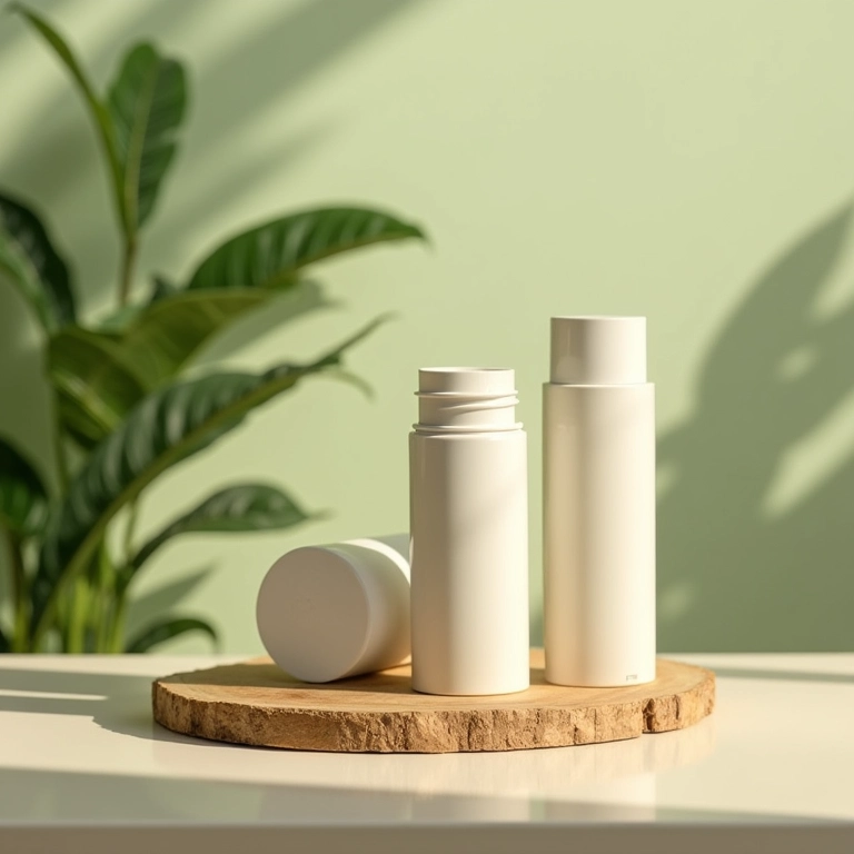 Embalagem de desodorante natural feita com materiais sustentáveis.