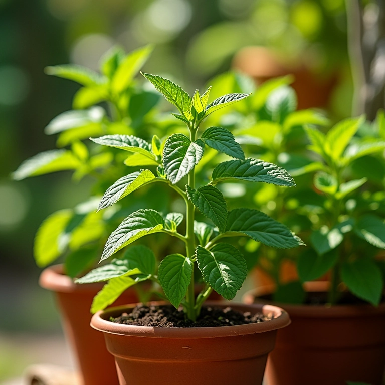 Erva-cidreira crescendo em jardim ensolarado no Brasil.