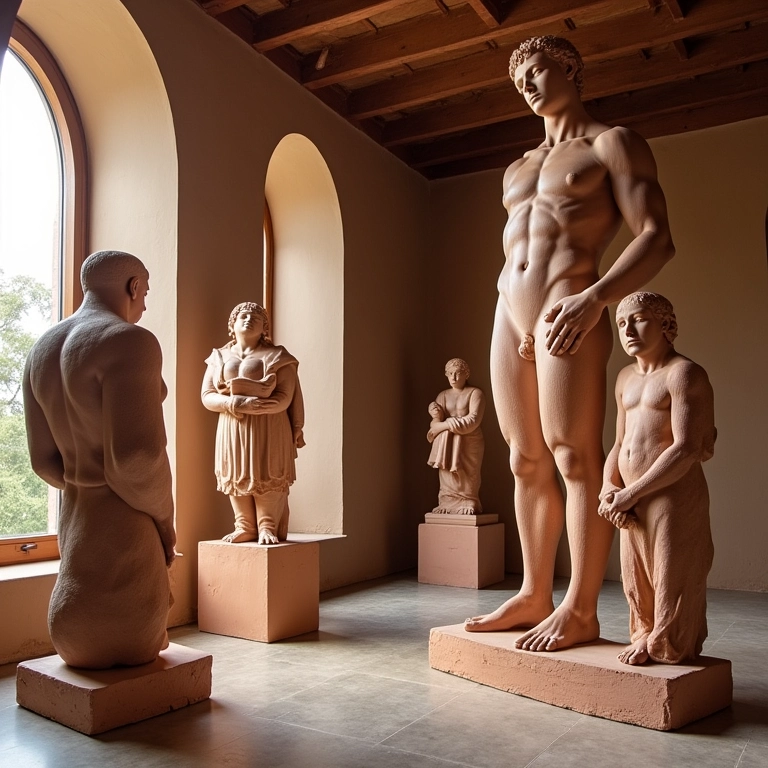 Esculturas de barro na Oficina Francisco Brennand.