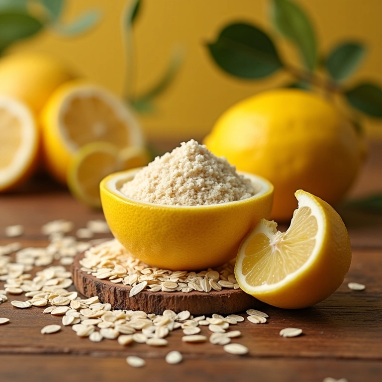 Esfoliante caseiro de aveia e limão para pele oleosa.