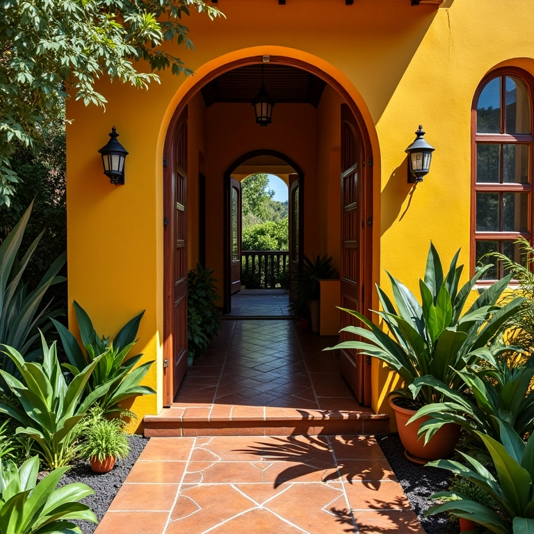 Espada-de-São-Jorge protegendo a entrada de uma casa.