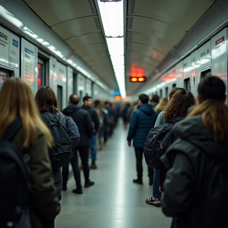 Estação de metrô na Europa, transporte público acessível.