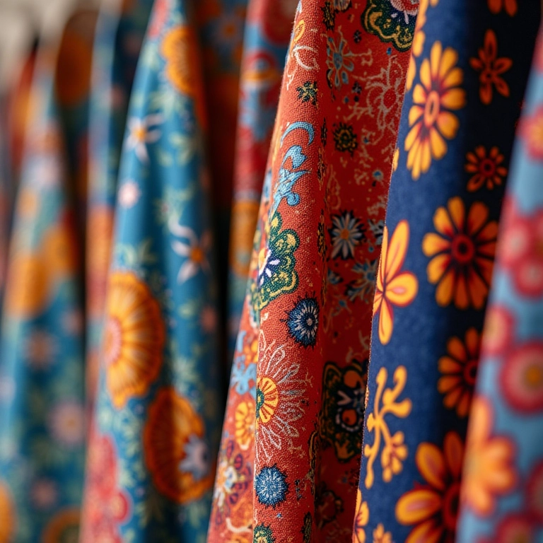 Estampas vibrantes e coloridas em vestidos envelope.