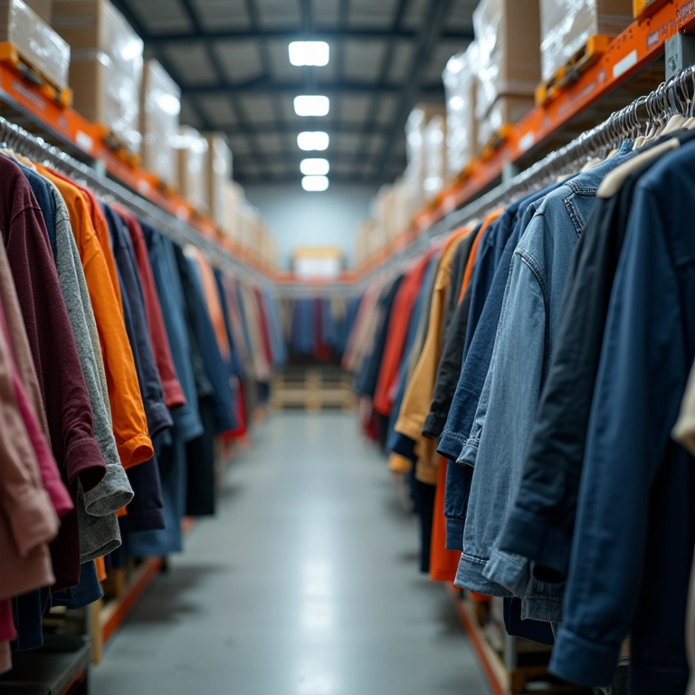 Estoque inicial organizado para e-commerce de moda.