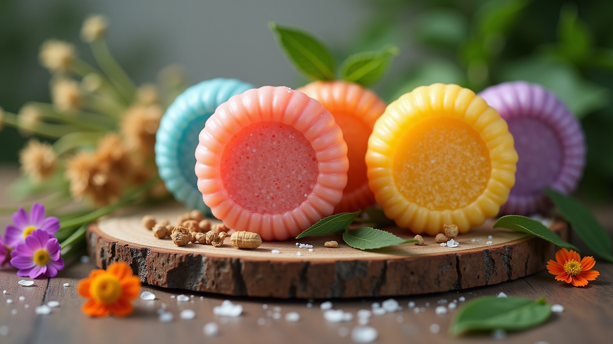 Shampoo sólido artesanal com ingredientes naturais.