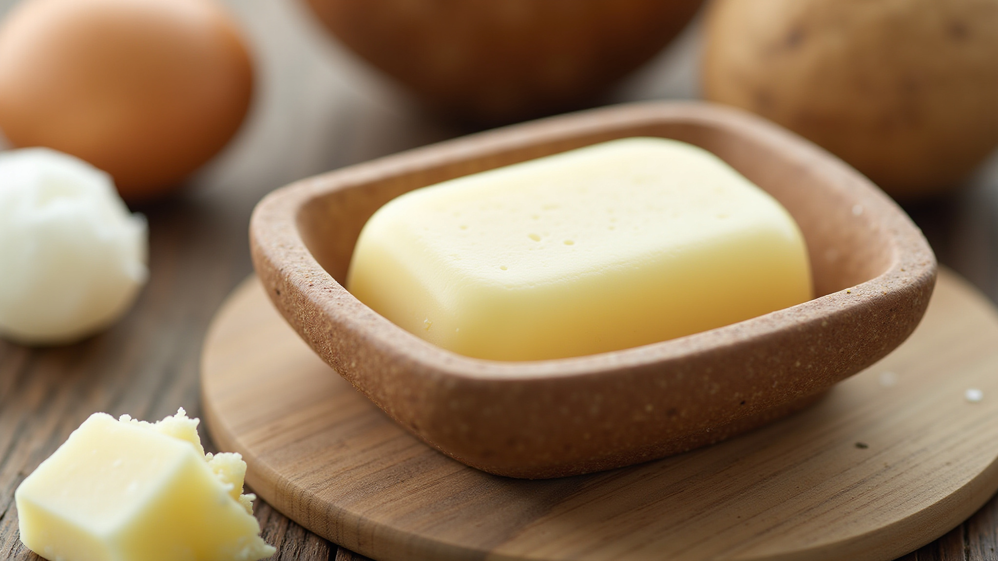 Condicionador sólido em barra com ingredientes naturais.