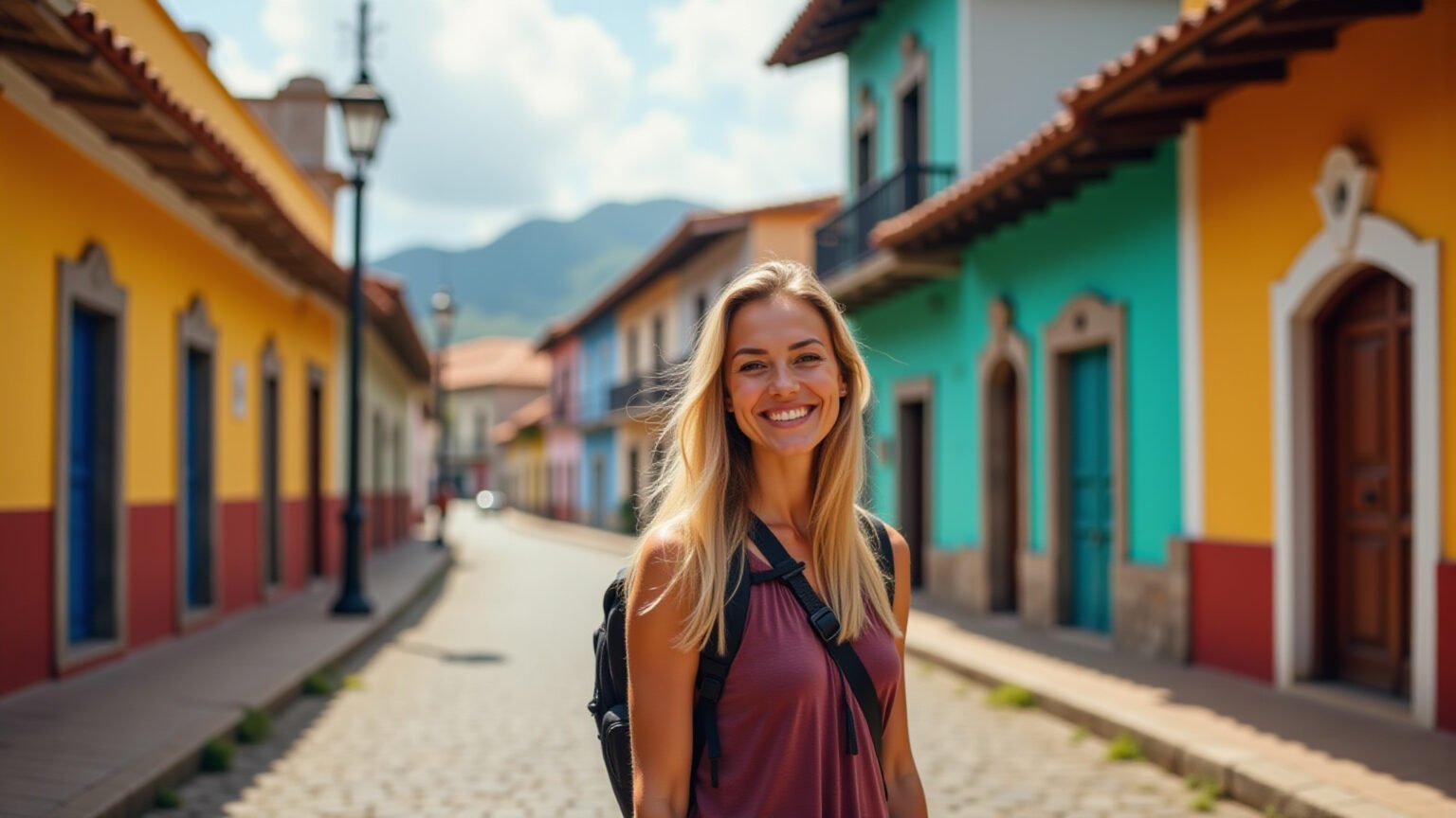 Turismo em Minas Gerais: mulher sorrindo em Ouro Preto.