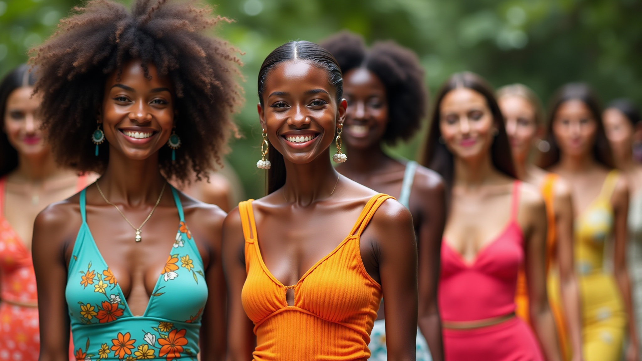 Tendências de moda Primavera/Verão 2025/2026 com modelos diversos.