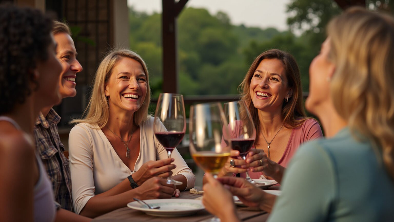 Charme Serrano Carioca: Destinos na Serra do Rio para Mulheres Relaxarem Mulheres relaxando em pousada charmosa na Serra do Rio.