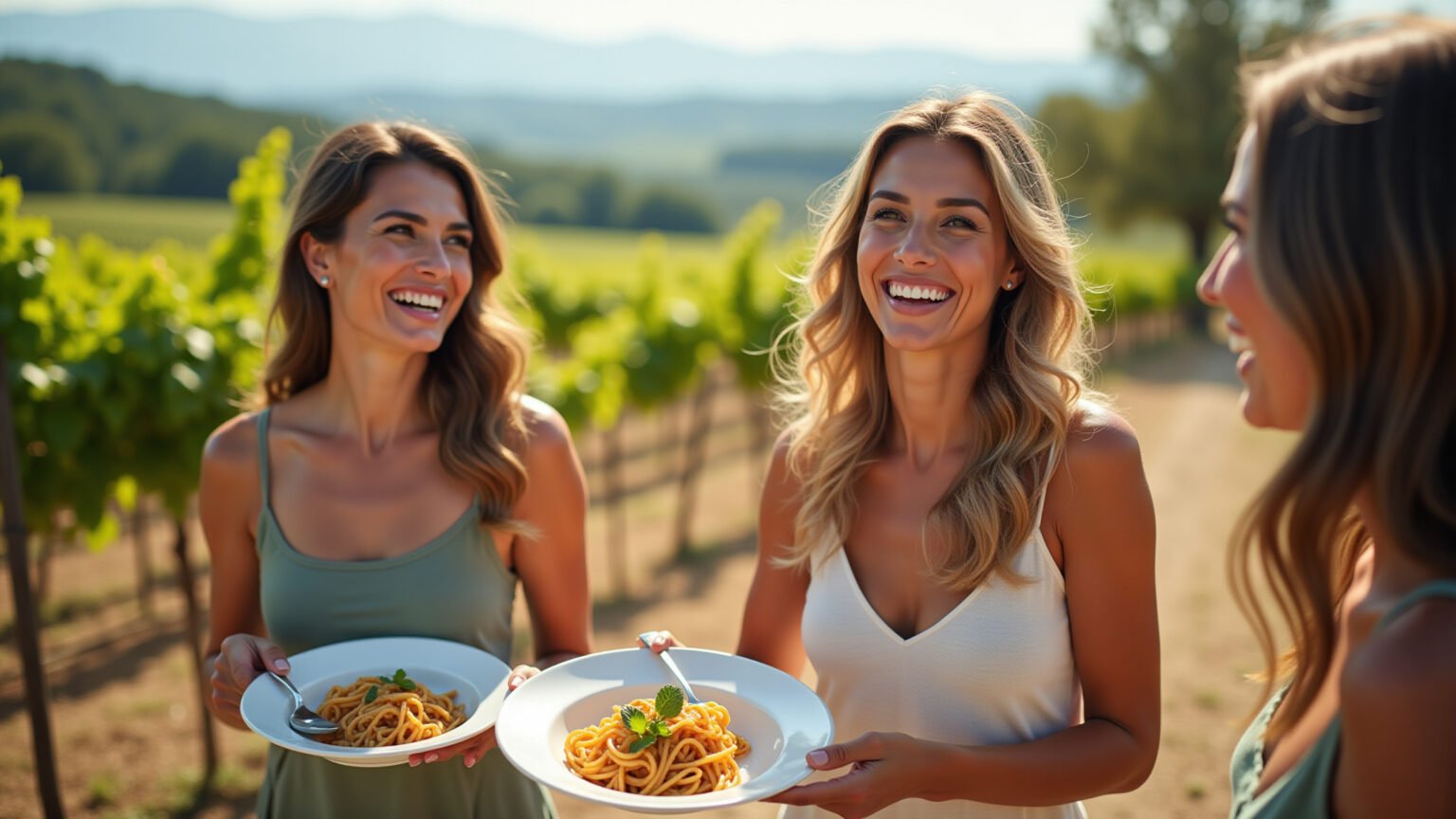 Mulheres gourmets saboreando a Itália.