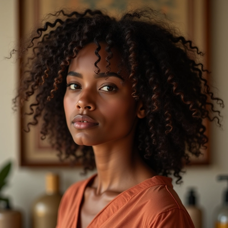 Finalização de cabelo 2C com produtos e difusor.