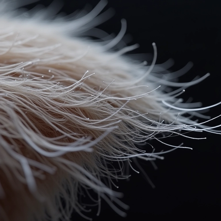 Fios de cabelo protegidos por uma barreira de silicone transparente.