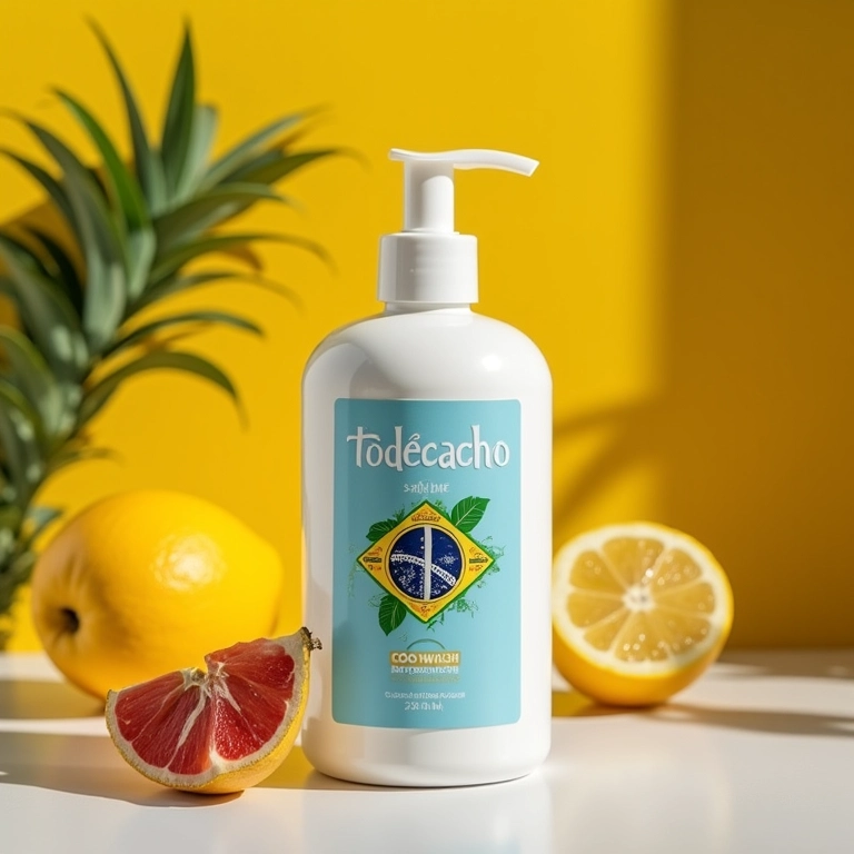 Frasco de condicionador Co-Wash Salon Line #todecacho em fundo colorido.