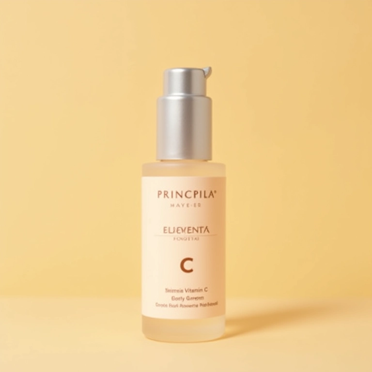 Frasco do sérum da Principia, fundo neutro, custo-benefício.