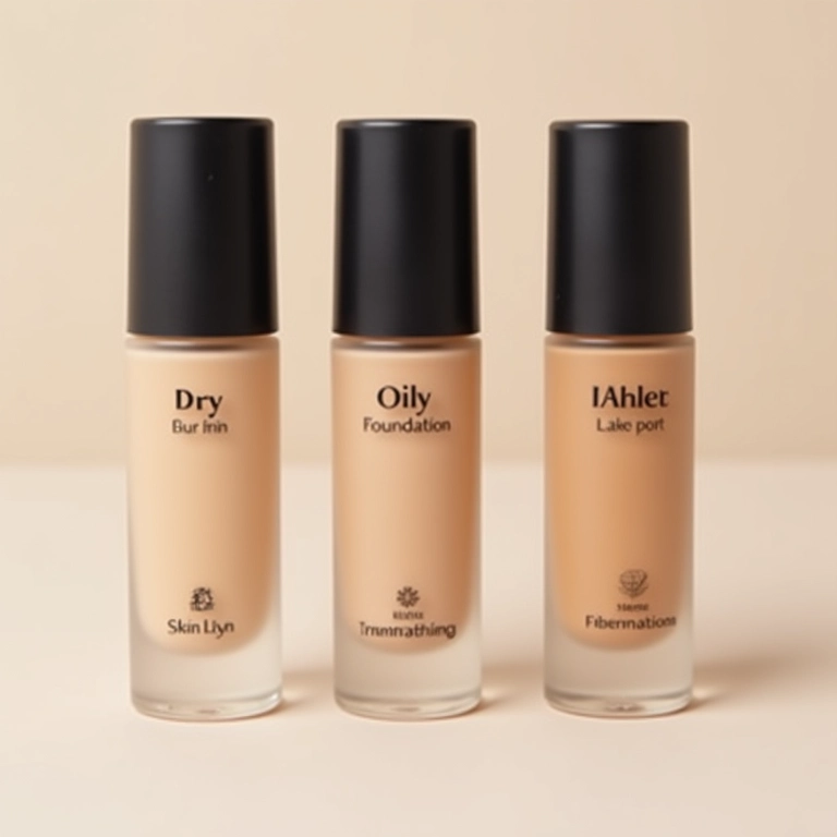 Frascos de base para pele seca, oleosa e mista.