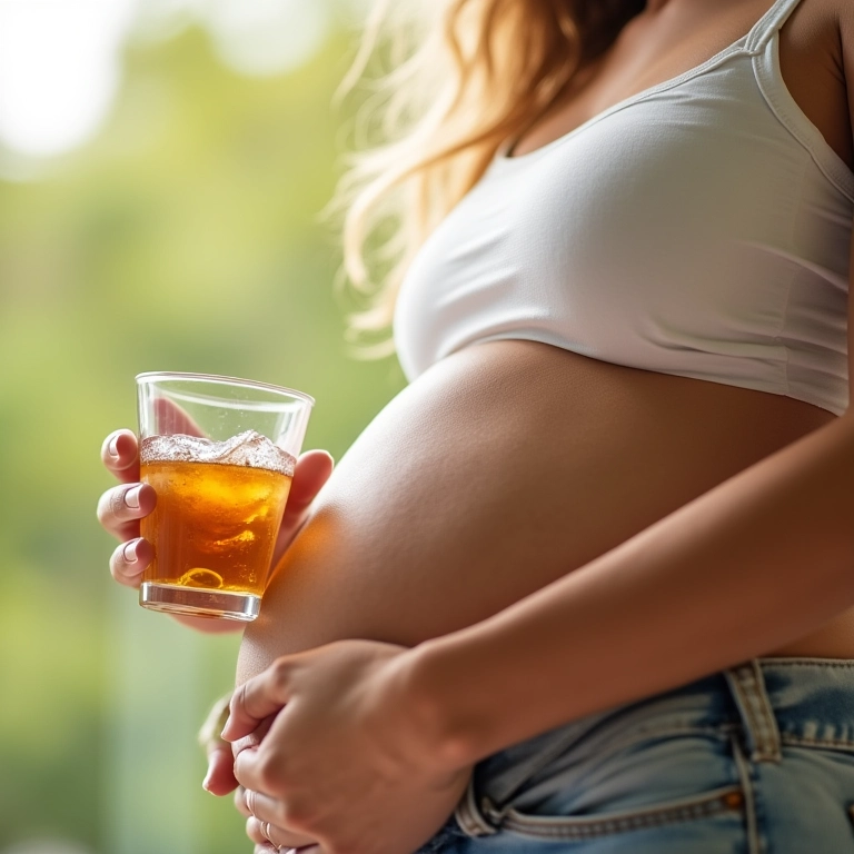 Grávida tomando suplemento de Ômega 3.