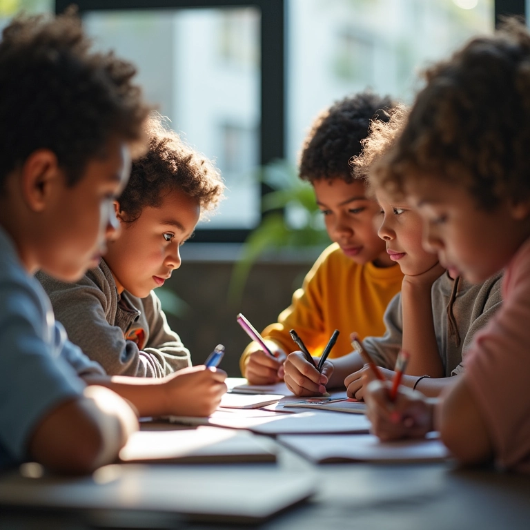 Grupo de estudo adaptando métodos para atender estilos de aprendizagem individuais.