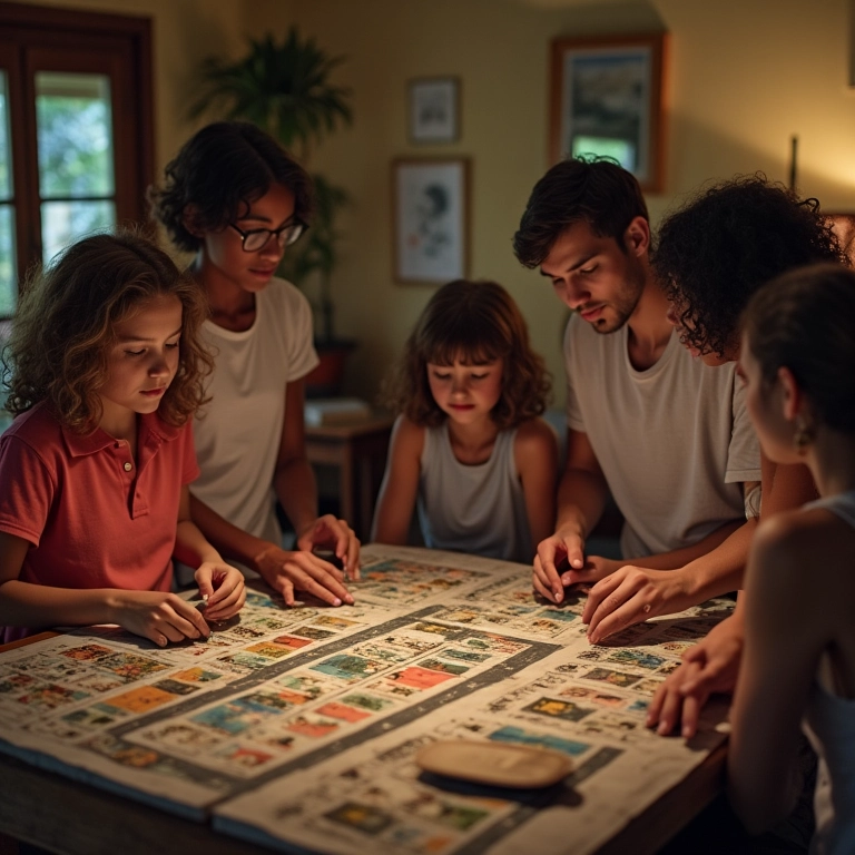 Grupo diversificado apreciando peças antigas de Bauernmalerei em uma casa brasileira.