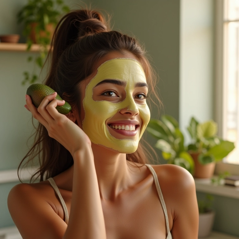 Hidratação de abacate e mel para cabelos danificados.