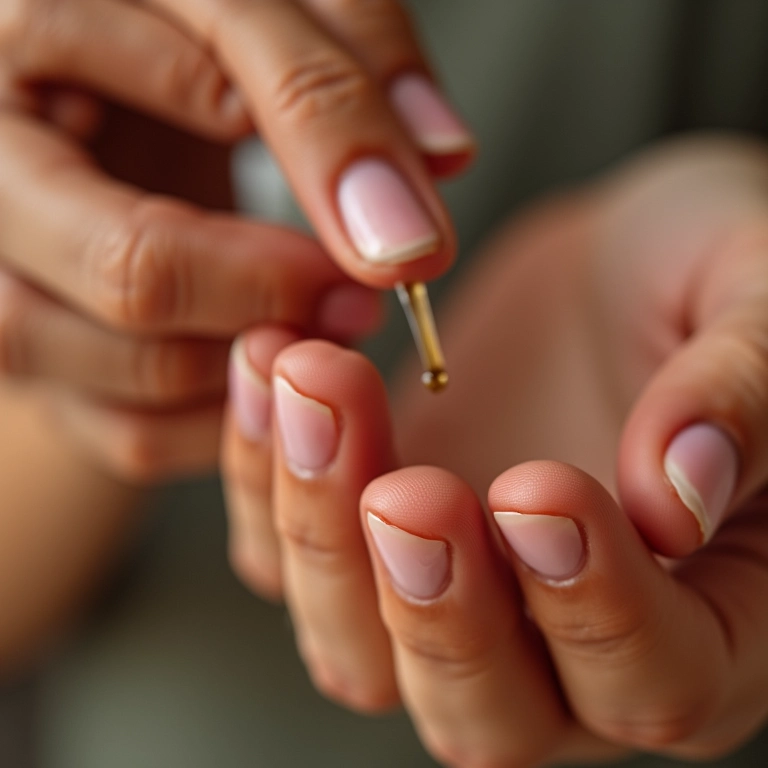 Hidratando as unhas e cutículas com óleo.